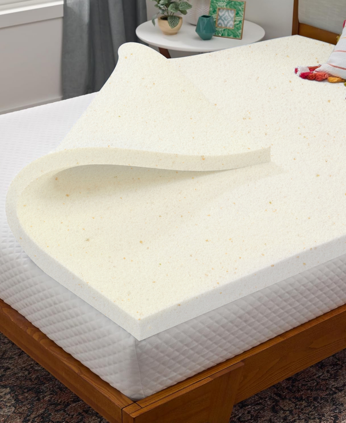 Payton 1" Copper-infused Memory Foam Mattress Topper, Full In Sand