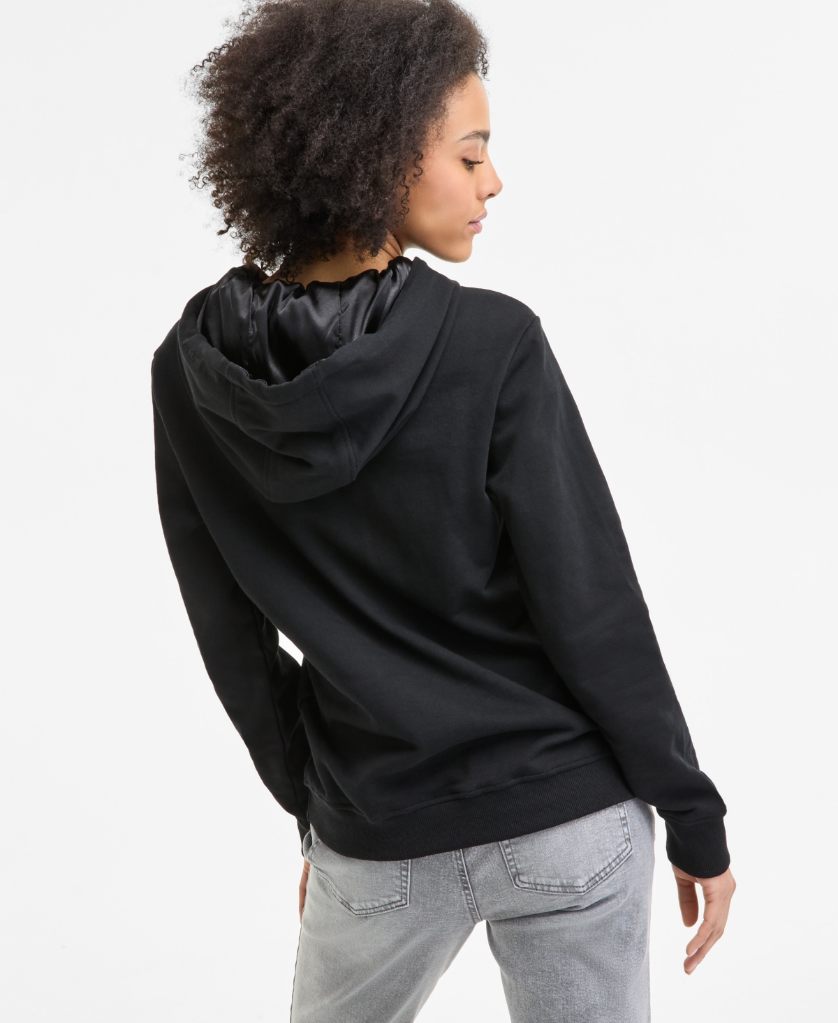 Kin Apparel Women's Satin-hood Long-sleeve Hoodie