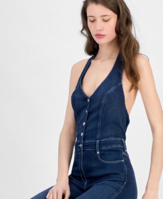 Women's Denim Halter Betsy Jumpsuit