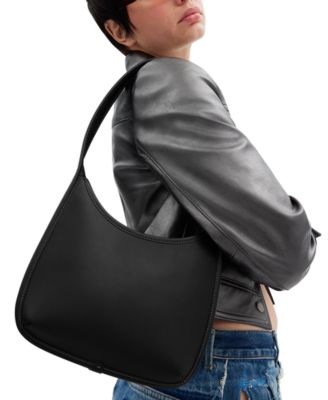 Curve Zip Small Leather Shoulder Bag