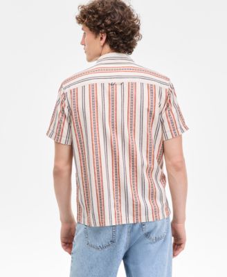 Men's Arnav Regular-Fit Geo-Stripe Button-Down Shirt, Exclusively at Macy's 