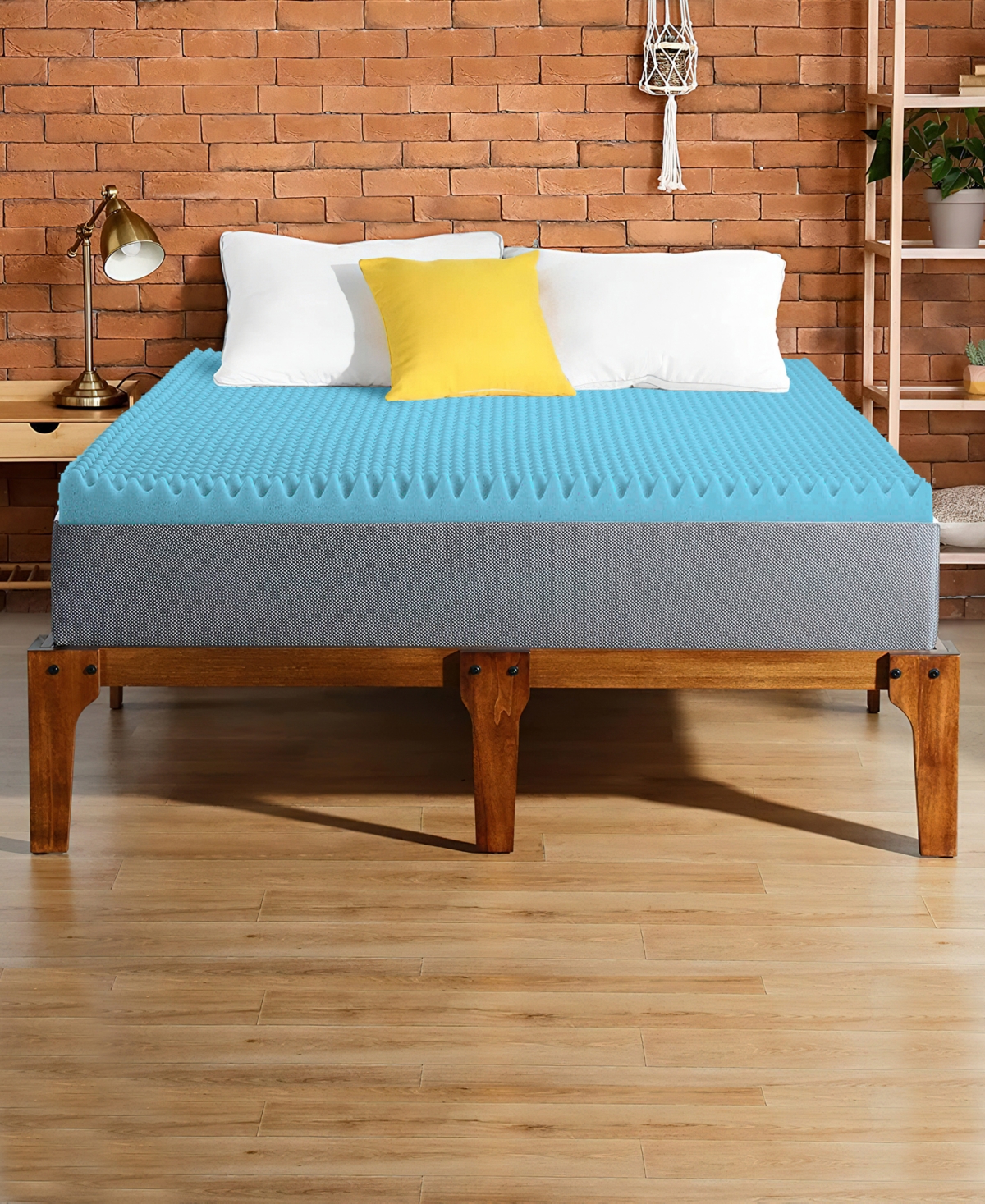 Payton 1" Convoluted Gel Memory Foam Mattress Topper, Twin In Blue