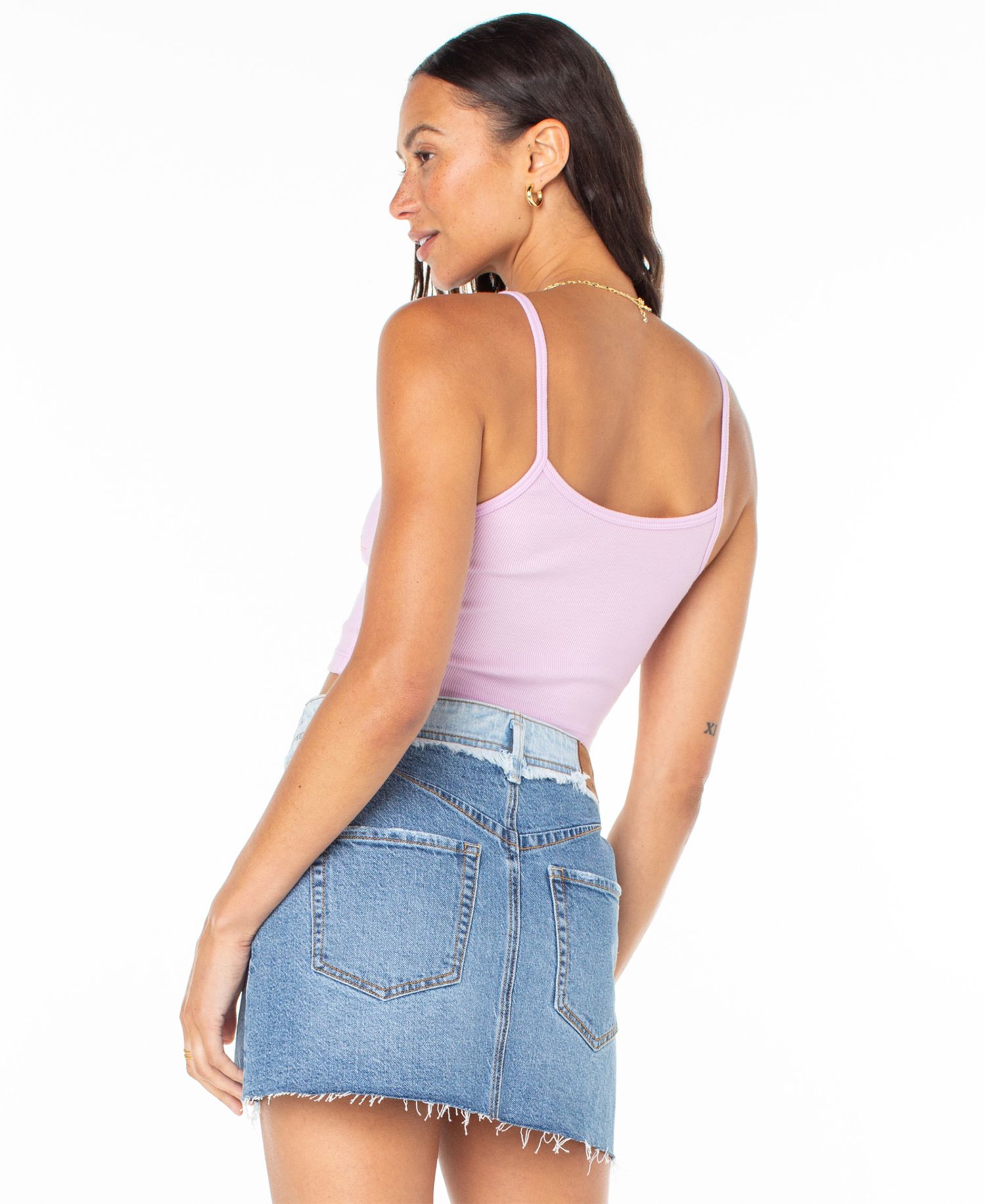 Women's Palm Stripe Graphic Cropped Tank Top