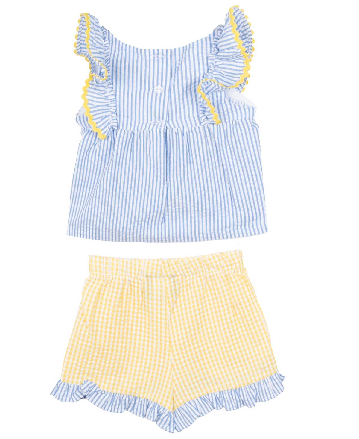 Rare Editions Baby Girls 2-Piece Pineapple Schiffli Seersucker Short Set