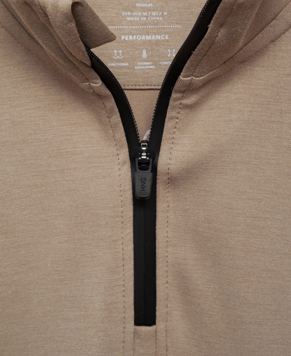 Mango Sudadera Comfort Stretch Quarter Zip Sweatshirt In Neutral