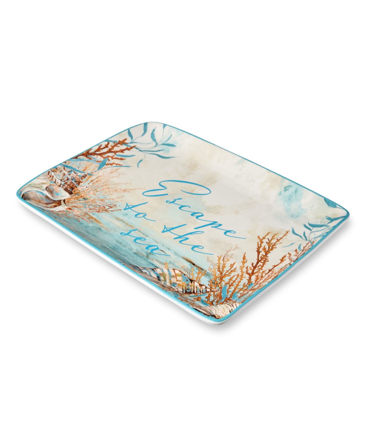 Certified International Escape To The Sea Rectangular Platter In Miscellaneous