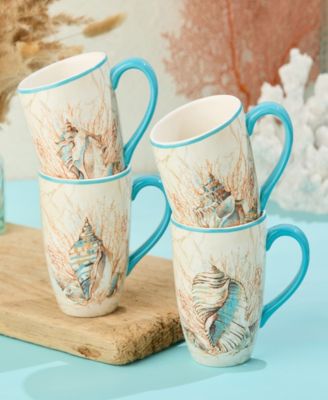 Escape to the Sea 4-Pc. Mugs, Service For 4
