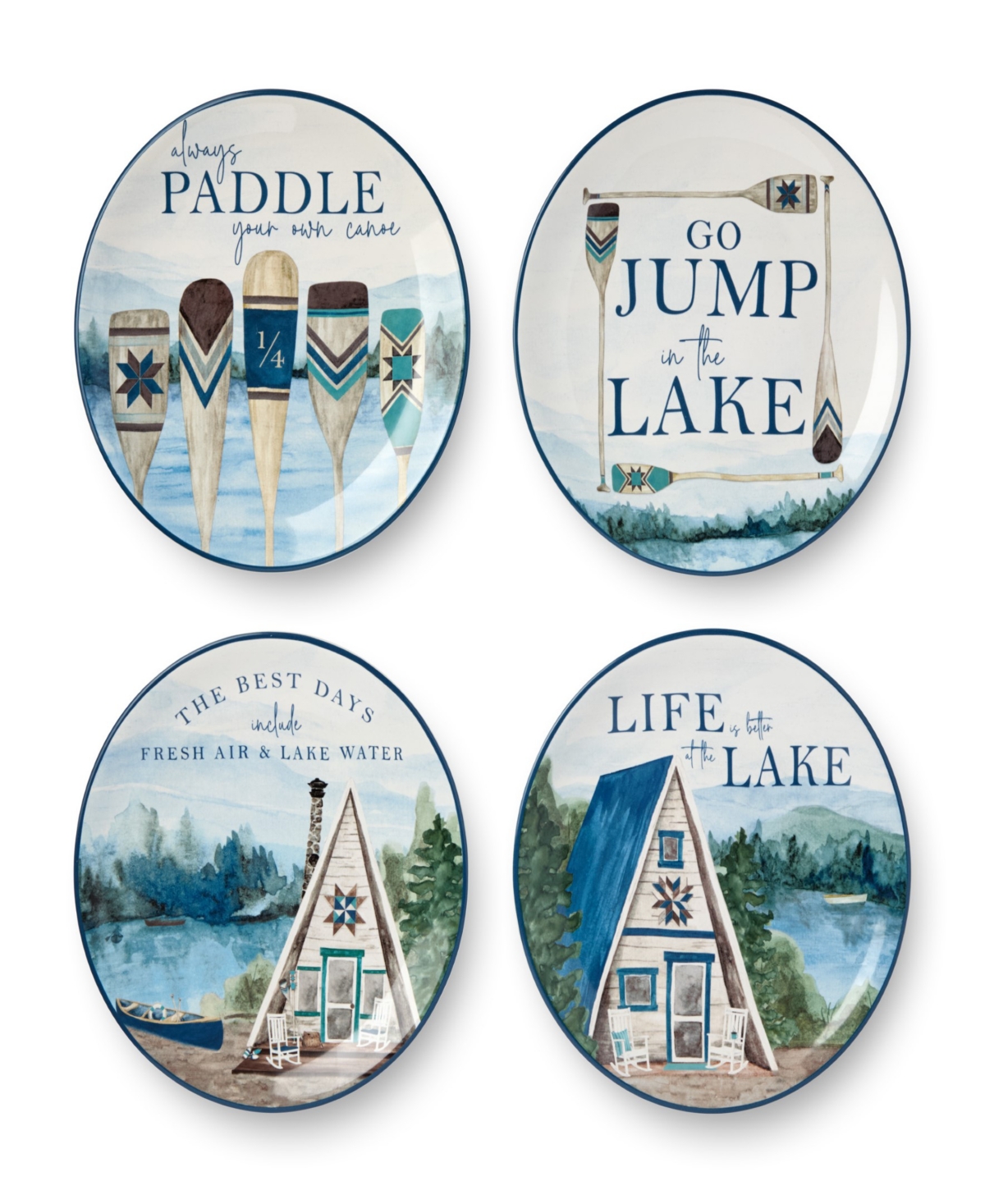 Wake At The Lake Salad Plates, Set of 4 - Miscellaneous