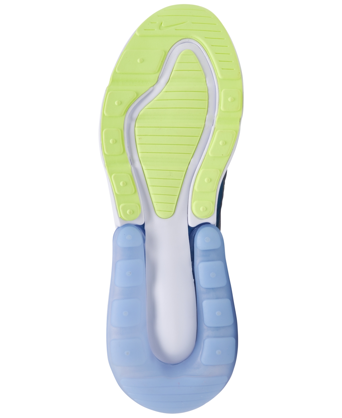 Nike Kids Air Max 270 Casual Sneakers From Finish Line In Platinum,fuchsia,blue