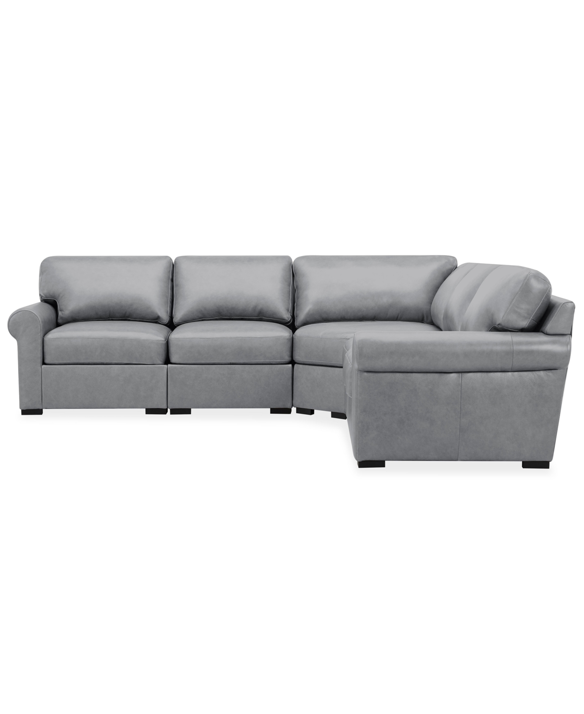 Macy's Radley Roll Arm 117" 5-pc. Leather Wedge Corner L Sectional, Exclusively At