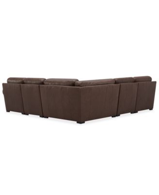 Radley Roll Arm 117" 5-Pc. Leather Wedge Corner L Sectional