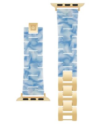 Women's Light Blue Marbleized Acetate Bracelet Band for Apple Watch 10 38/40/41mm