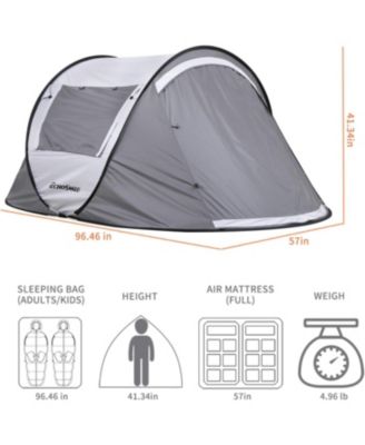 Camping Instant Tent, 2 Person Pop Up Tent, Water Resistant Dome Tent, Easy Setup for Camping Hiking and Outdoor, Portable Tent with Carry Bag, for 3 Seasons