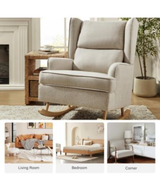 Adrian modern rocking chair with solid wood legs