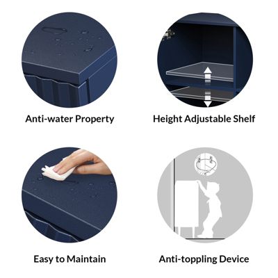 Burkart 35"Tall And 2Doors Modern Accent Cabinet