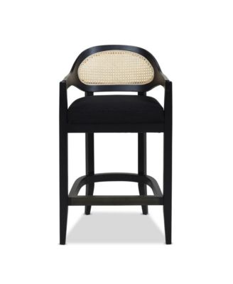  Mid-Century Modern 26" wood  Cane Back Kitchen Island Chair Counter Stool