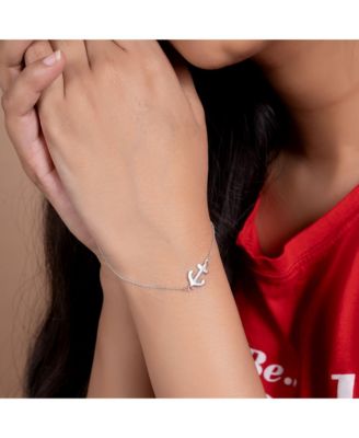 Nautical Ocean Sideways Boat Anchor Charm Anklet Ankle Bracelet .925 Sterling Silver Adjustable 9 To 10 Inch With Extender