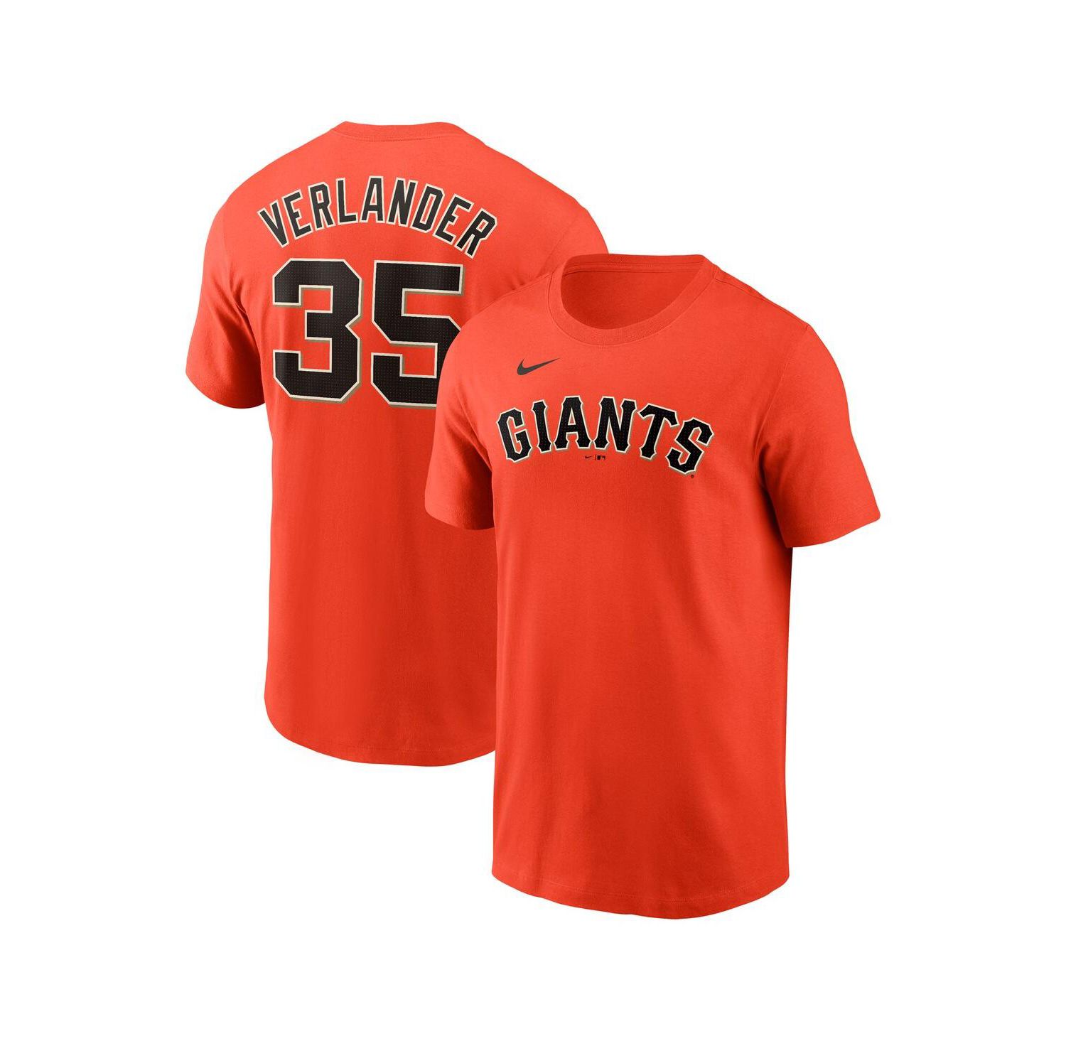 Men's Justin Verlander Orange San Francisco Giants Fuse Name & Number T-Shirt