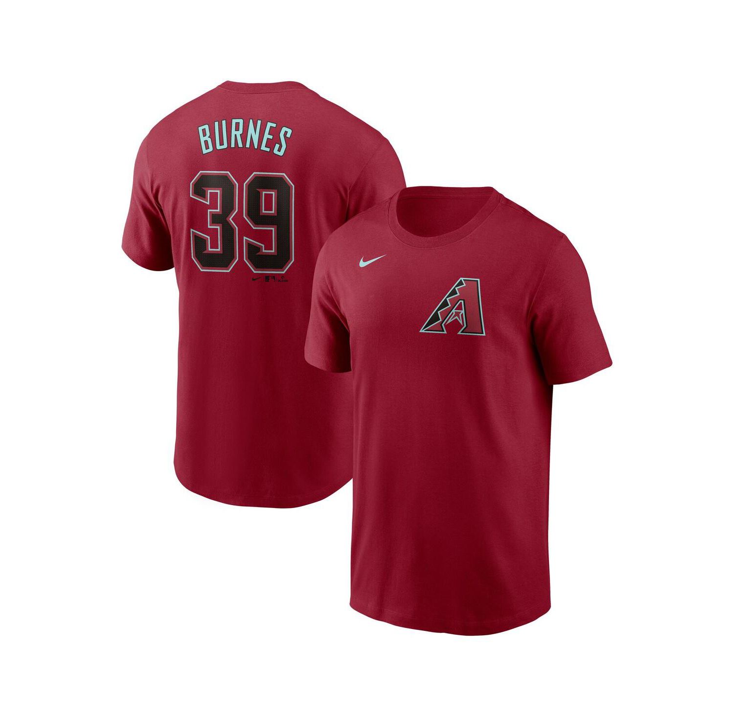 Men's Corbin Burnes Red Arizona Diamondbacks Fuse Name & Number T-Shirt