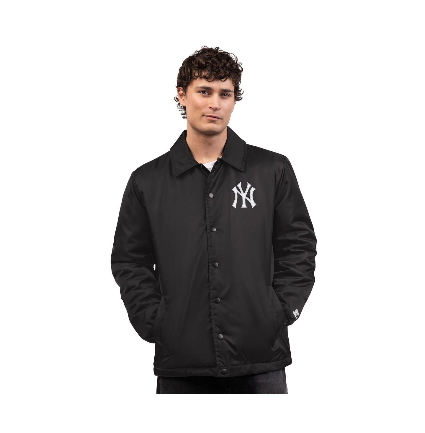 Мужская куртка Starter Black New York Yankees Full-Snap Coaches — фото 1