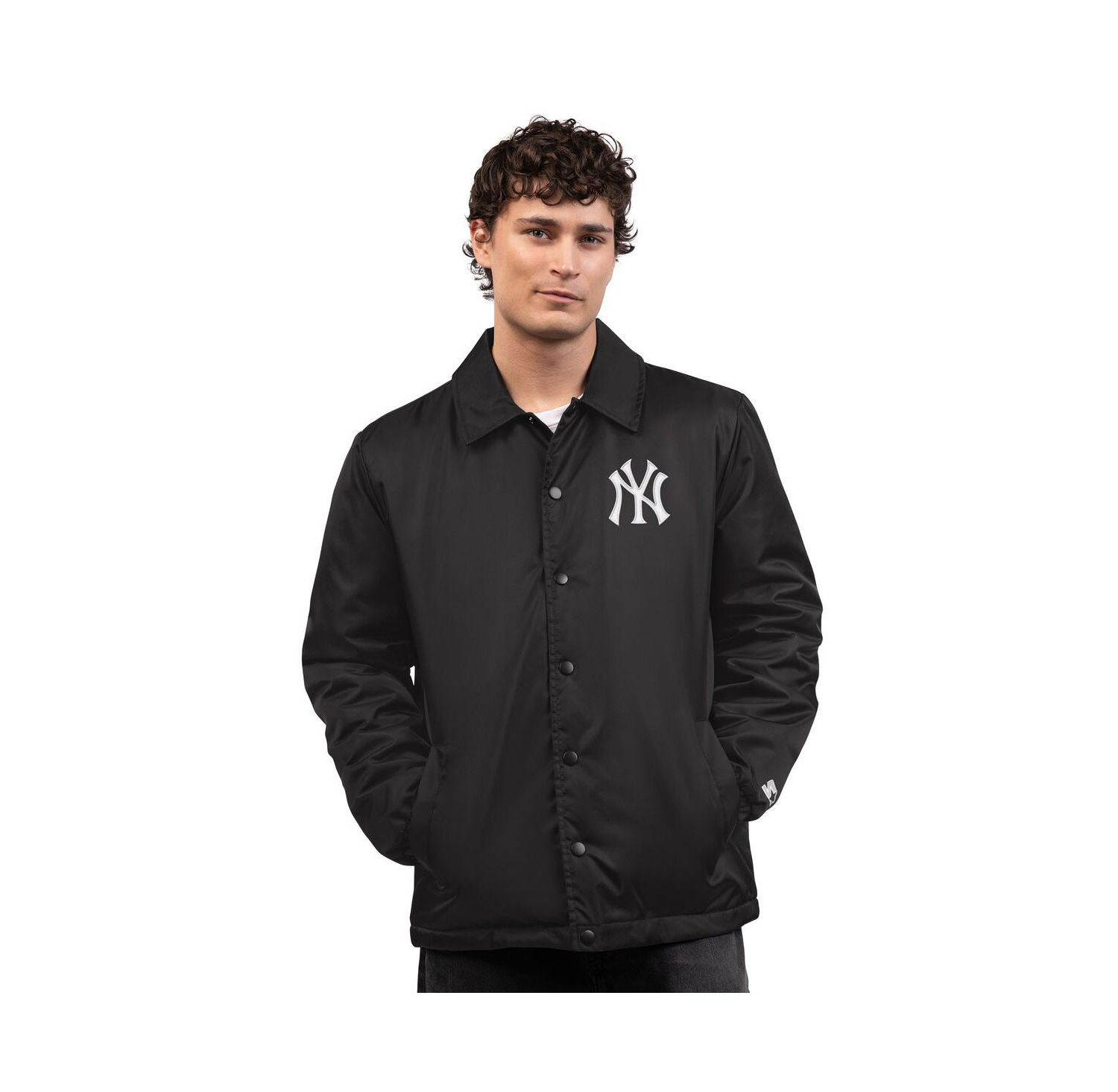 Men's Black New York Yankees Full-Snap Coaches Jacket