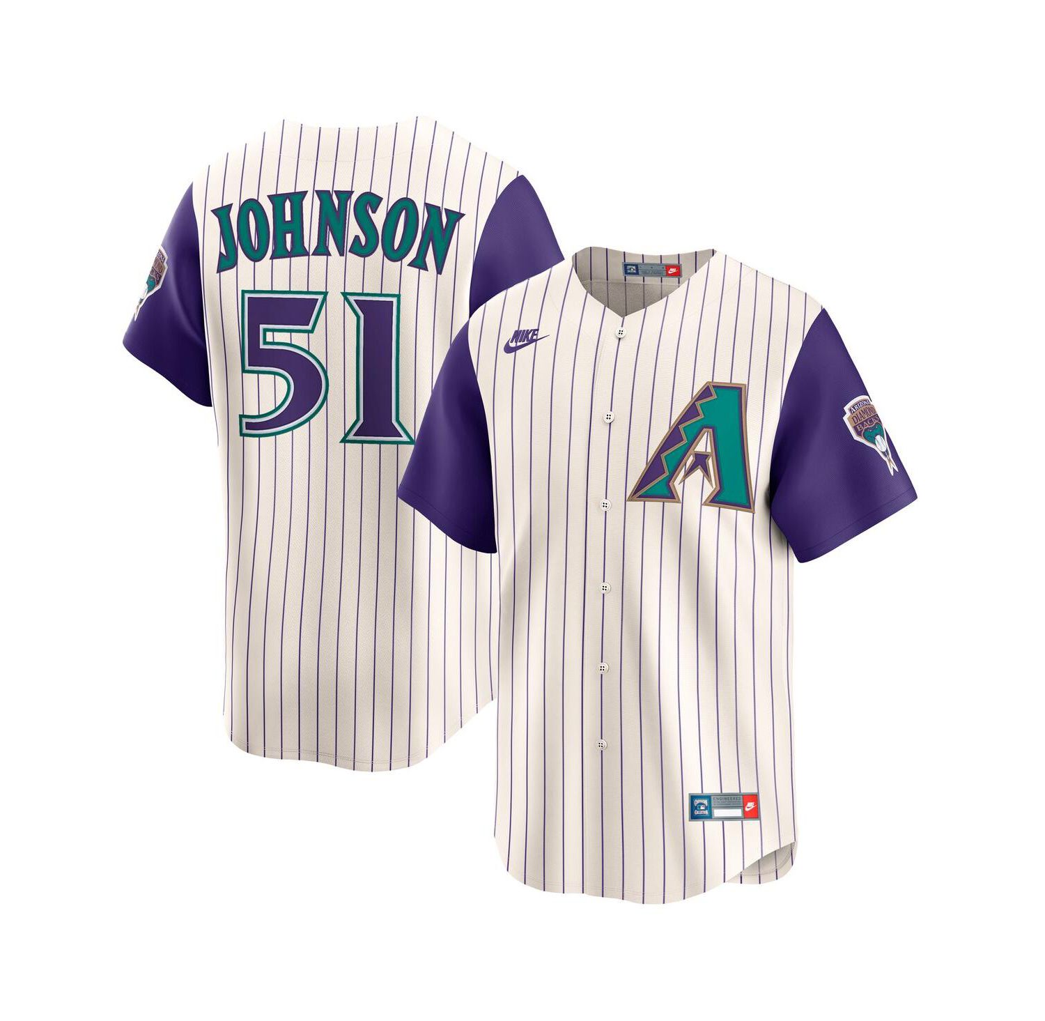 Men's Randy Johnson Cream Arizona Diamondbacks Throwback Cooperstown Collection Limited Jersey