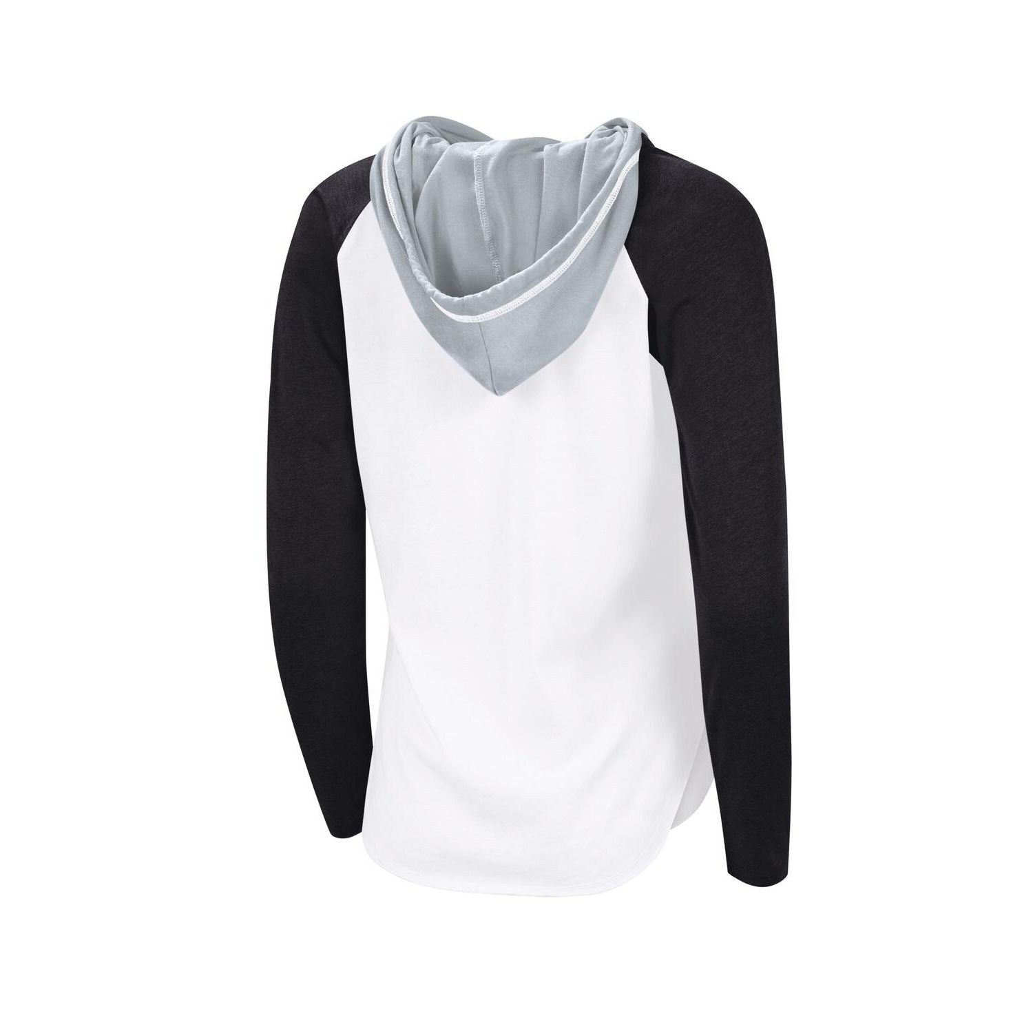 Women's White/Black Los Angeles Kings VIP Raglan Long Sleeve Hoodie T-Shirt