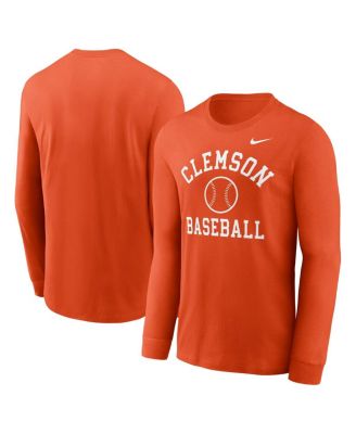 Nike - Men's Orange Clemson Tigers Essential Baseball Arch Long Sleeve T-Shirt