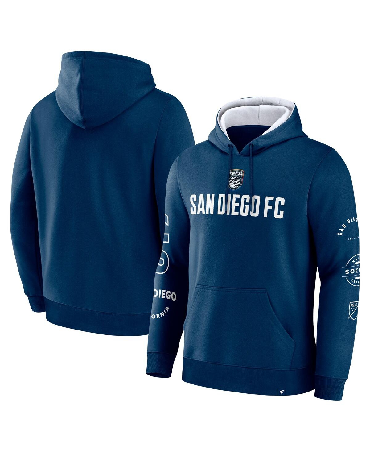 Fanatics Men's Navy San Diego Fc Penalty Kick Legacy Pullover Hoodie In Navy