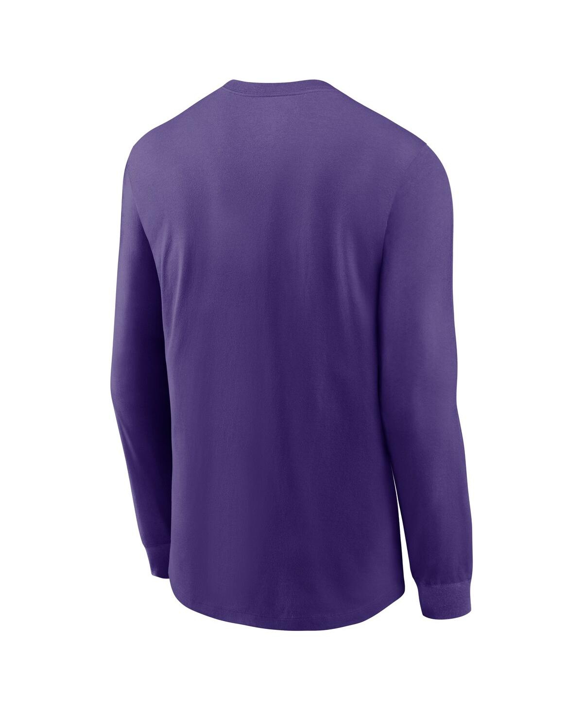 Nike Men's Purple Lsu Tigers Essential Baseball Arch Long Sleeve T-shirt In Purple