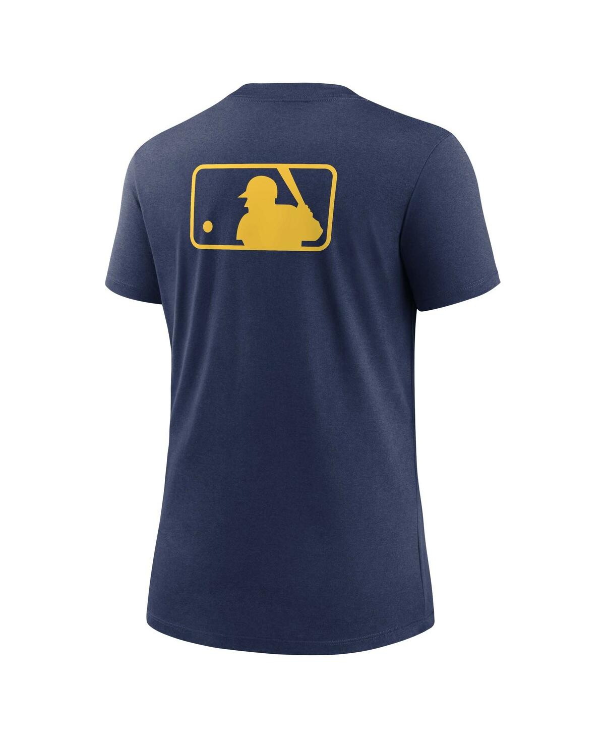 Nike Women's Navy Milwaukee Brewers Authentic Collection Early Work Tri-blend T-shirt In Navy