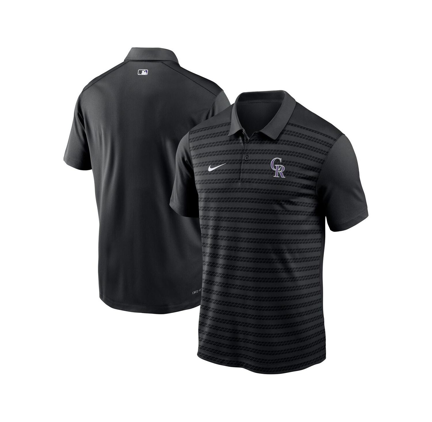 Men's Black Colorado Rockies Authentic Collection Victory Performance Polo Shirt