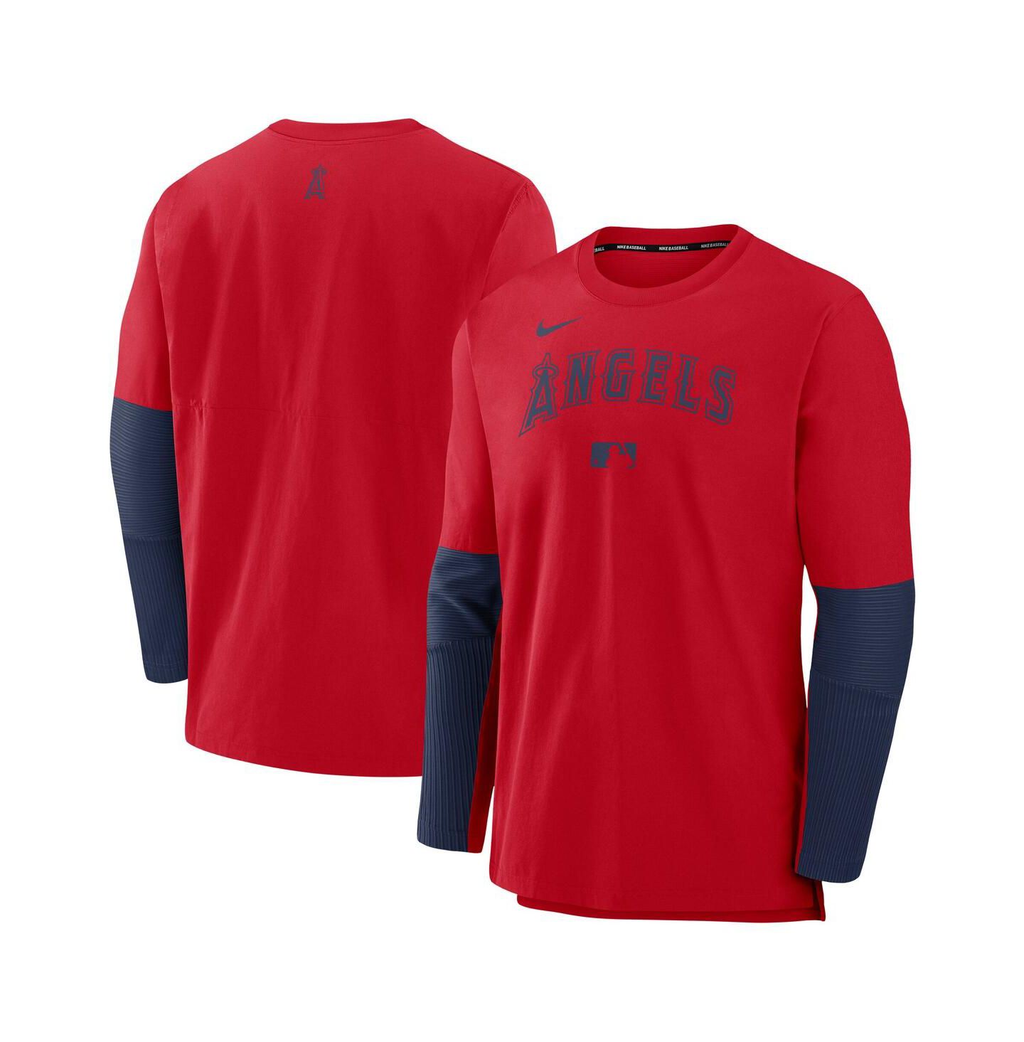 Мужской топ Nike Red/Navy Los Angeles Angels Authentic Collection Player Lightweight Performance Long Sleeve — фото 1