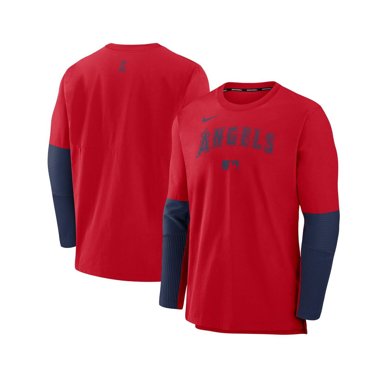 Men's Red/Navy Los Angeles Angels Authentic Collection Player Lightweight Performance Long Sleeve Top