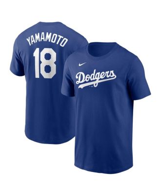 Nike - Men's Yoshinobu Yamamoto Royal Los Angeles Dodgers Fuse Name Number T-Shirt