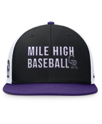 Men's Black/Purple Colorado Rockies Pro Trucker Snapback Hat