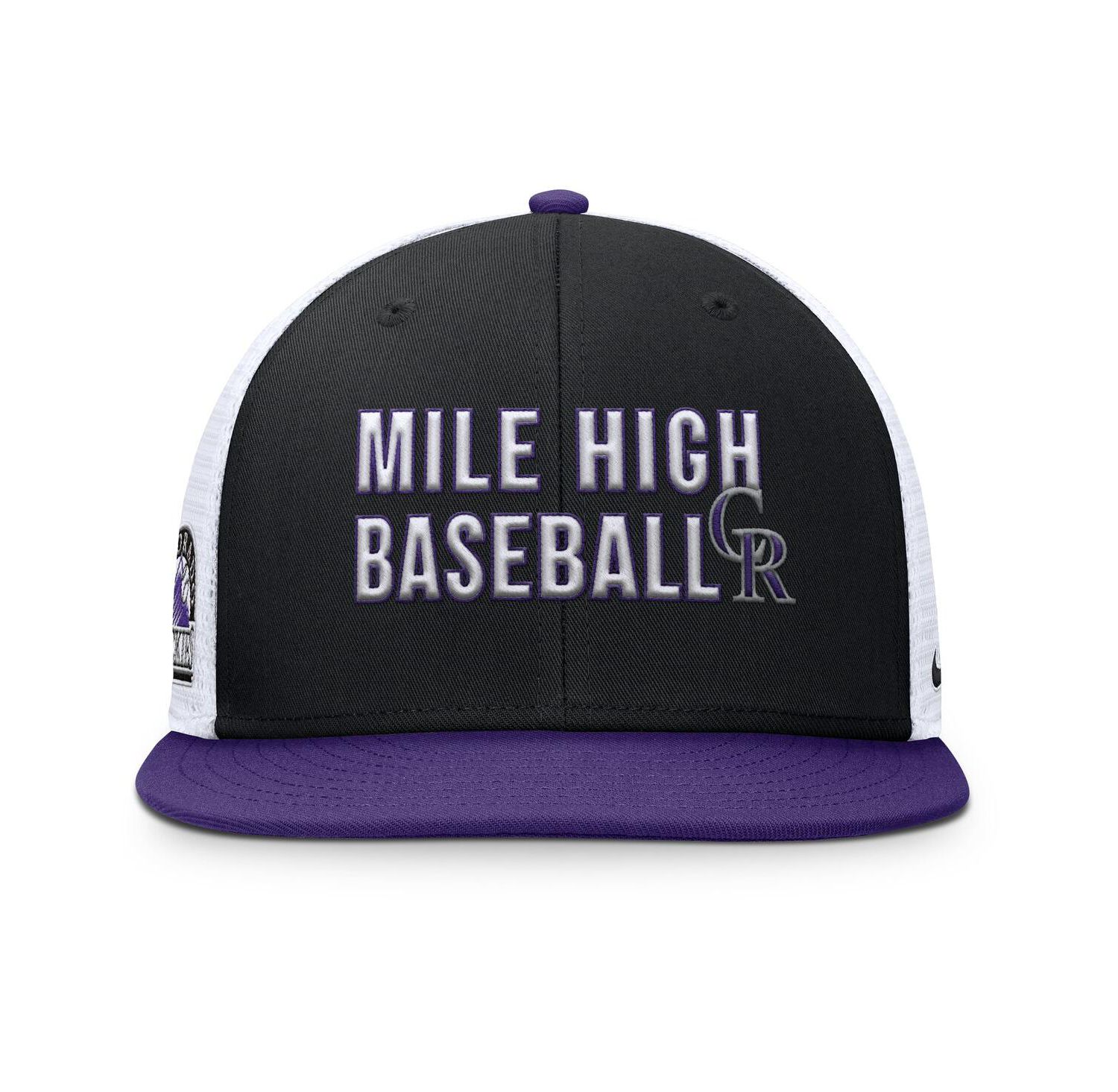 Men's Black/Purple Colorado Rockies Pro Trucker Snapback Hat