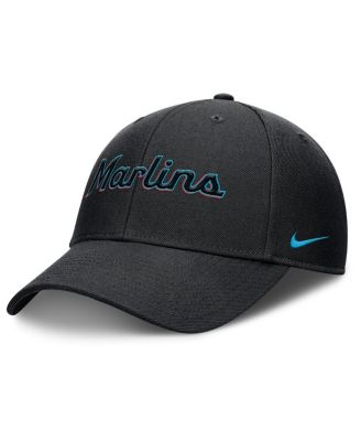 Men's Black Miami Marlins Rise Gaberdine Adjustable Hat