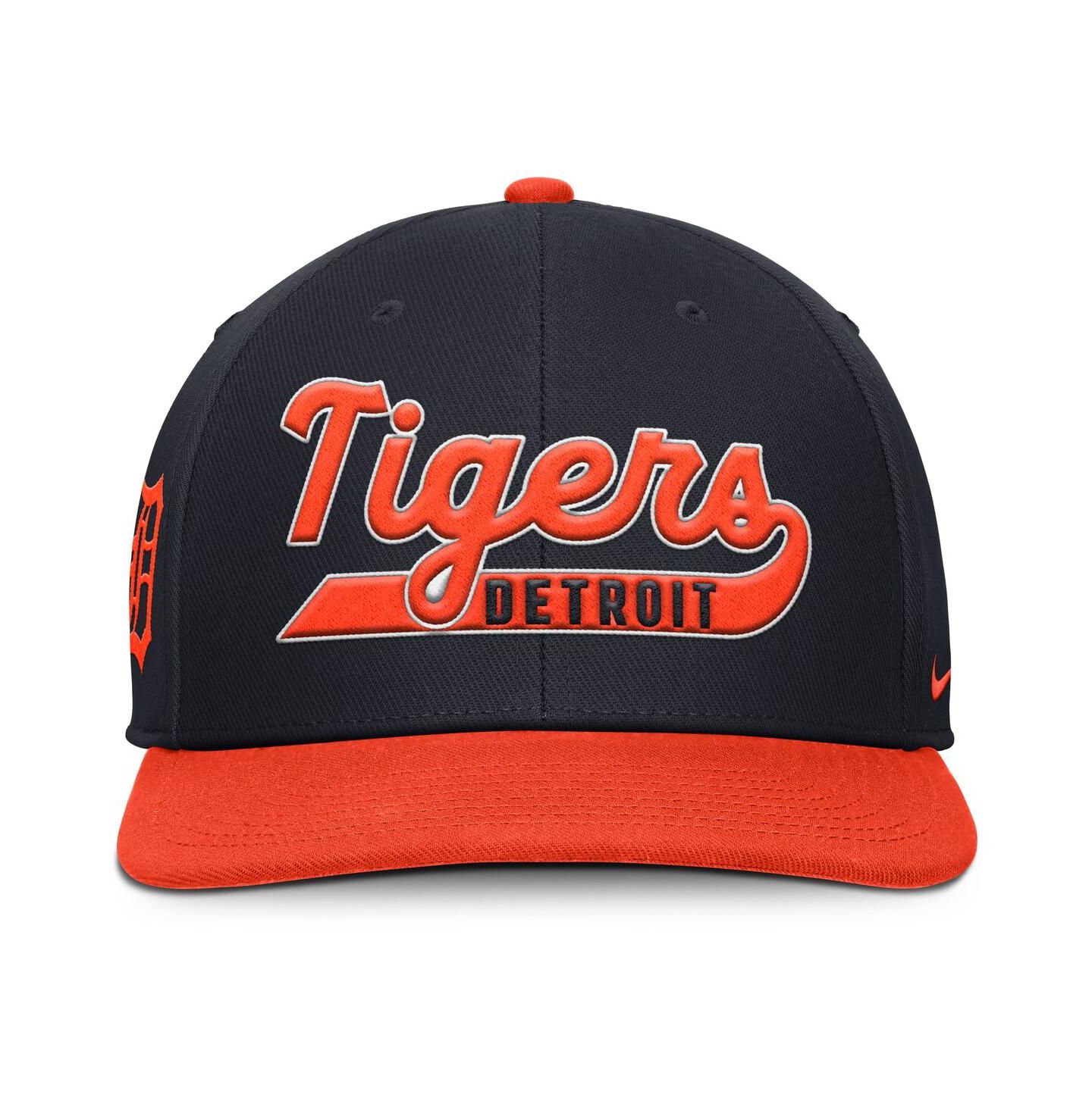 Мужская кепка Nike Navy/Orange Detroit Tigers Pro Performance Snapback Hat — фото 2