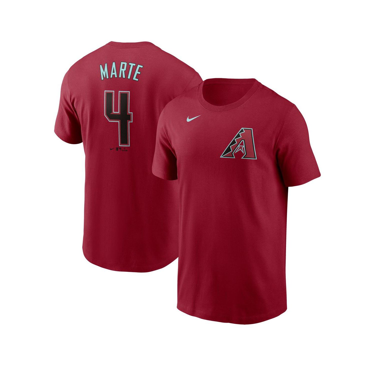 Men's Ketel Marte Red Arizona Diamondbacks Fuse Name & Number T-Shirt