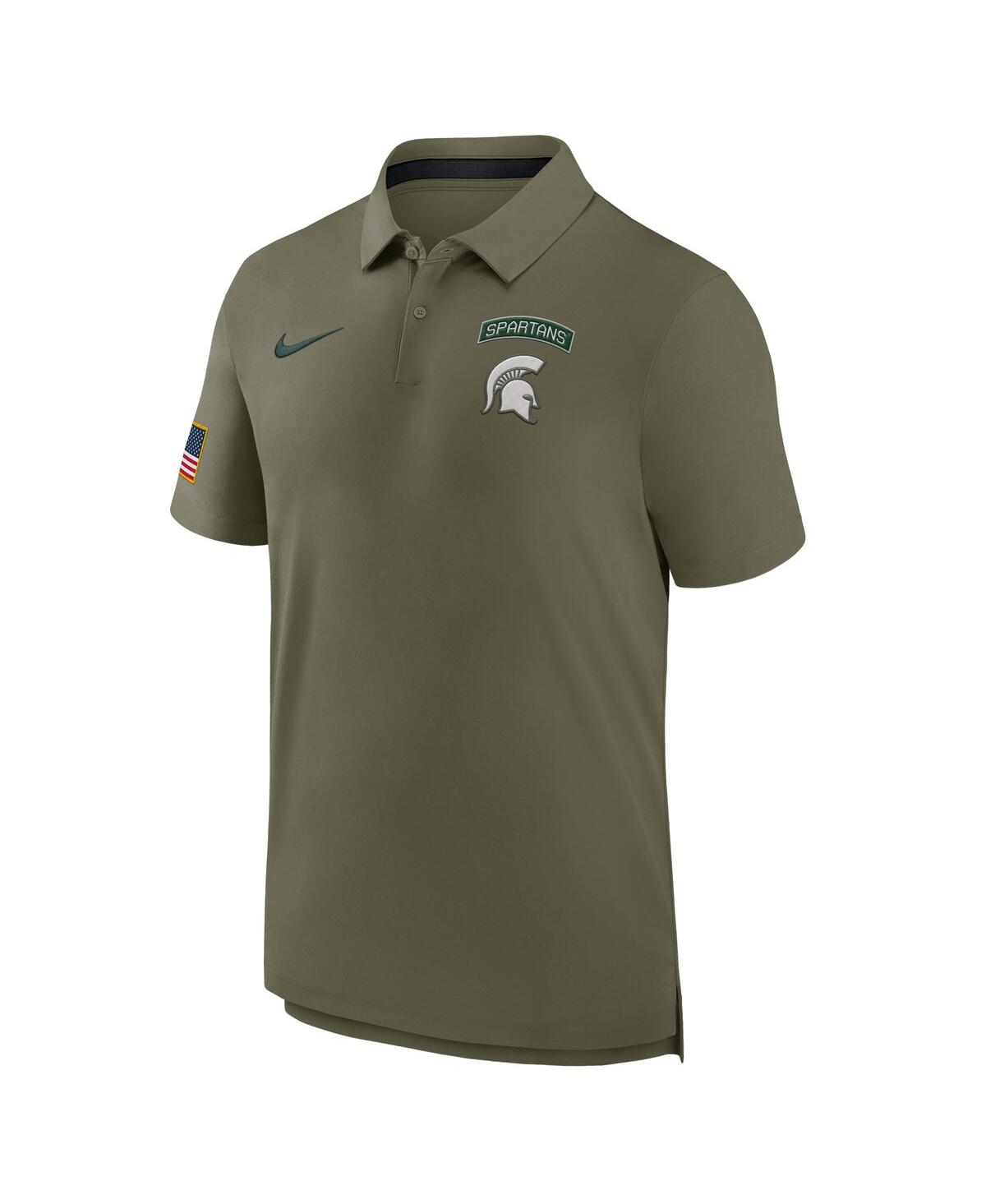 Nike Men's Olive Michigan State Spartans 2024 Military Appreciation Tour Performance Polo Shirt In Green