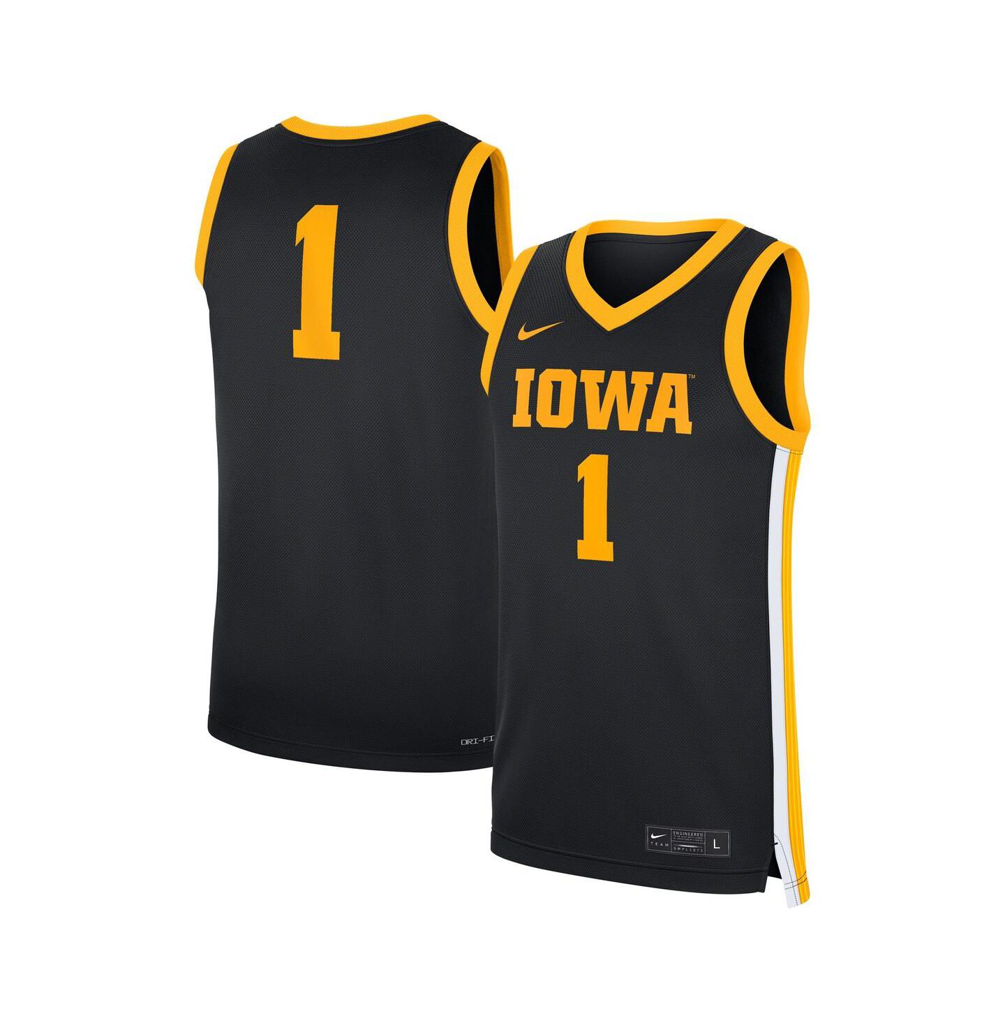 Мужской топ Nike 1 Black Iowa Hawkeyes Road Replica Jersey — фото 1