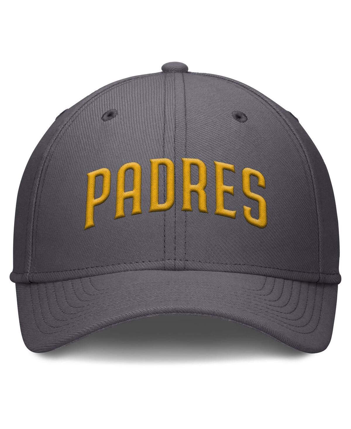 Nike San Diego Padres Swoosh  Men's Dri-fit Mlb Hat In Gray