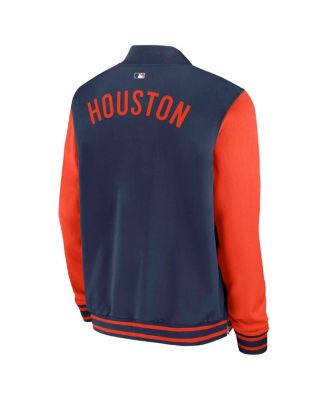 Men's Navy/Orange Houston Astros Authentic Collection Dugout Full-Zip Bomber Jacket