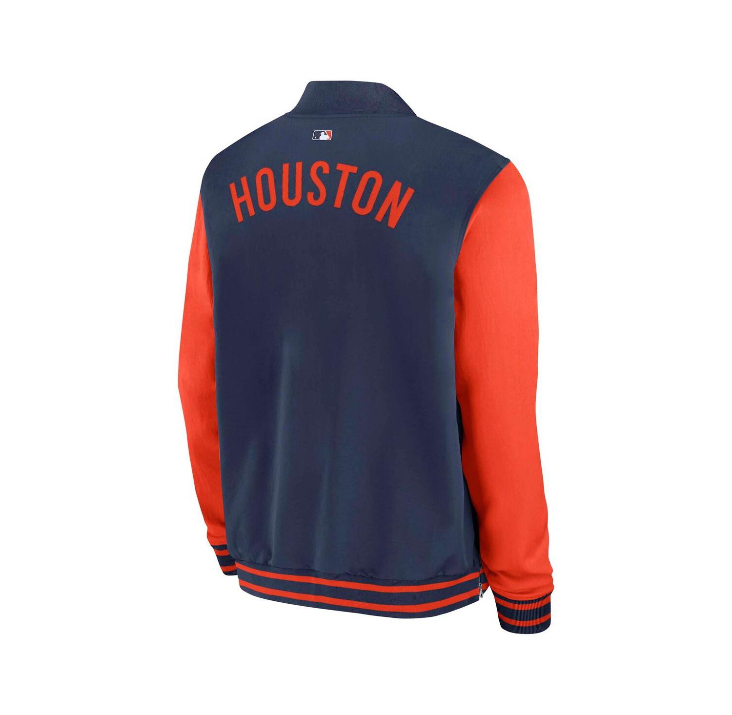 Men's Navy/Orange Houston Astros Authentic Collection Dugout Full-Zip Bomber Jacket