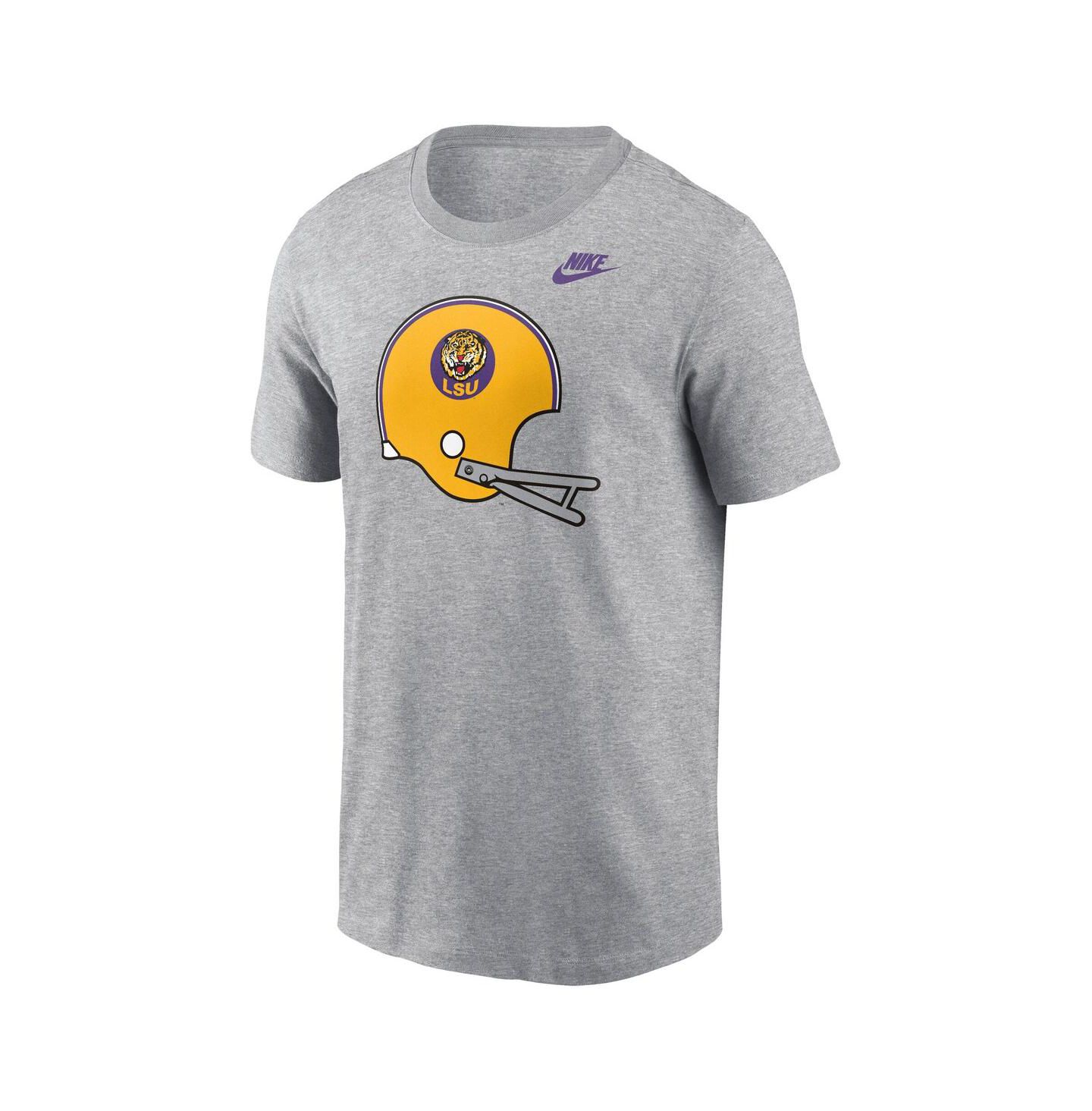 Мужская футболка Nike Heather Gray LSU Tigers Legacy Helmet — фото 3