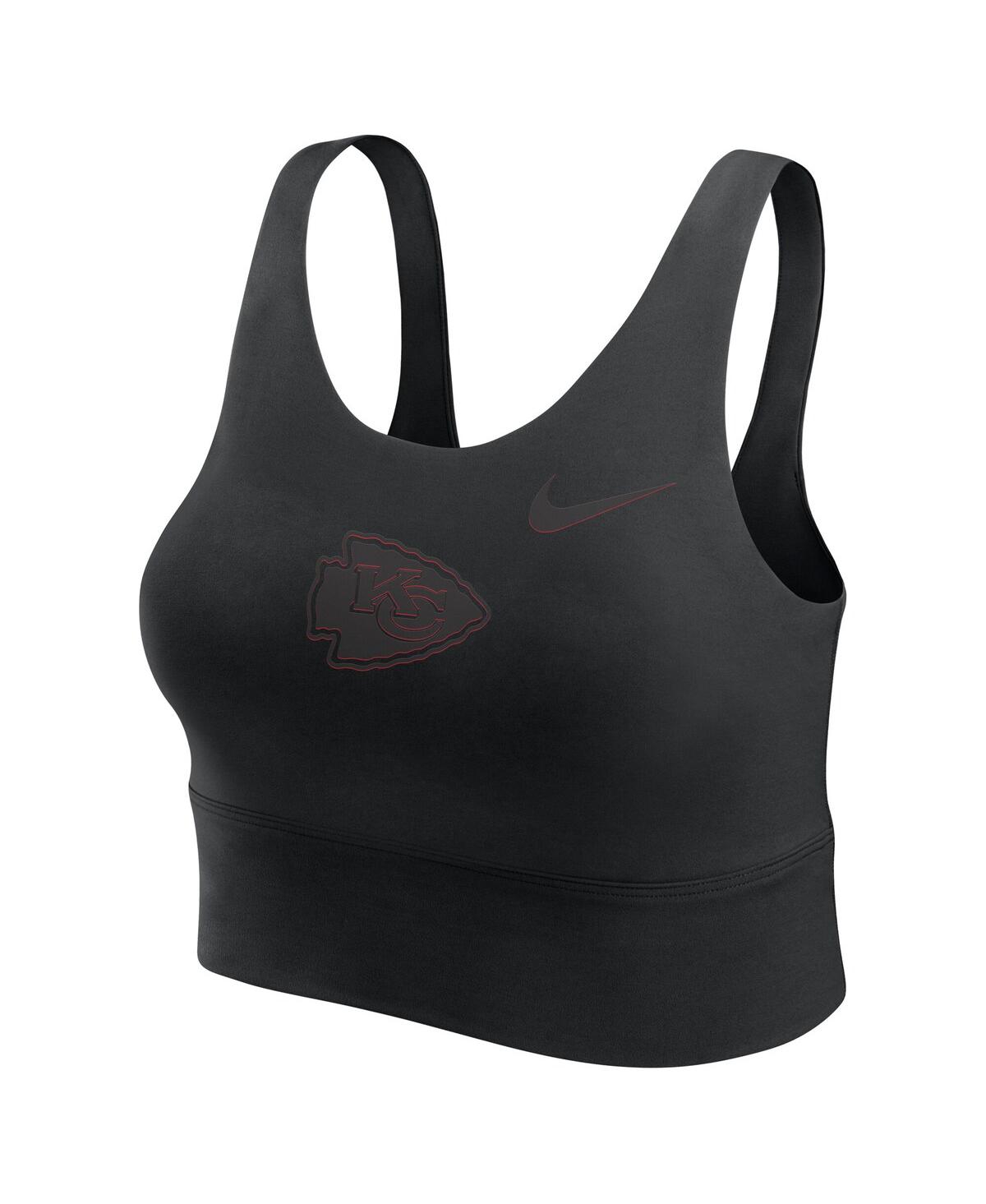 Nike Women's Black Kansas City Chiefs Performance Longline Sports Bra In Black