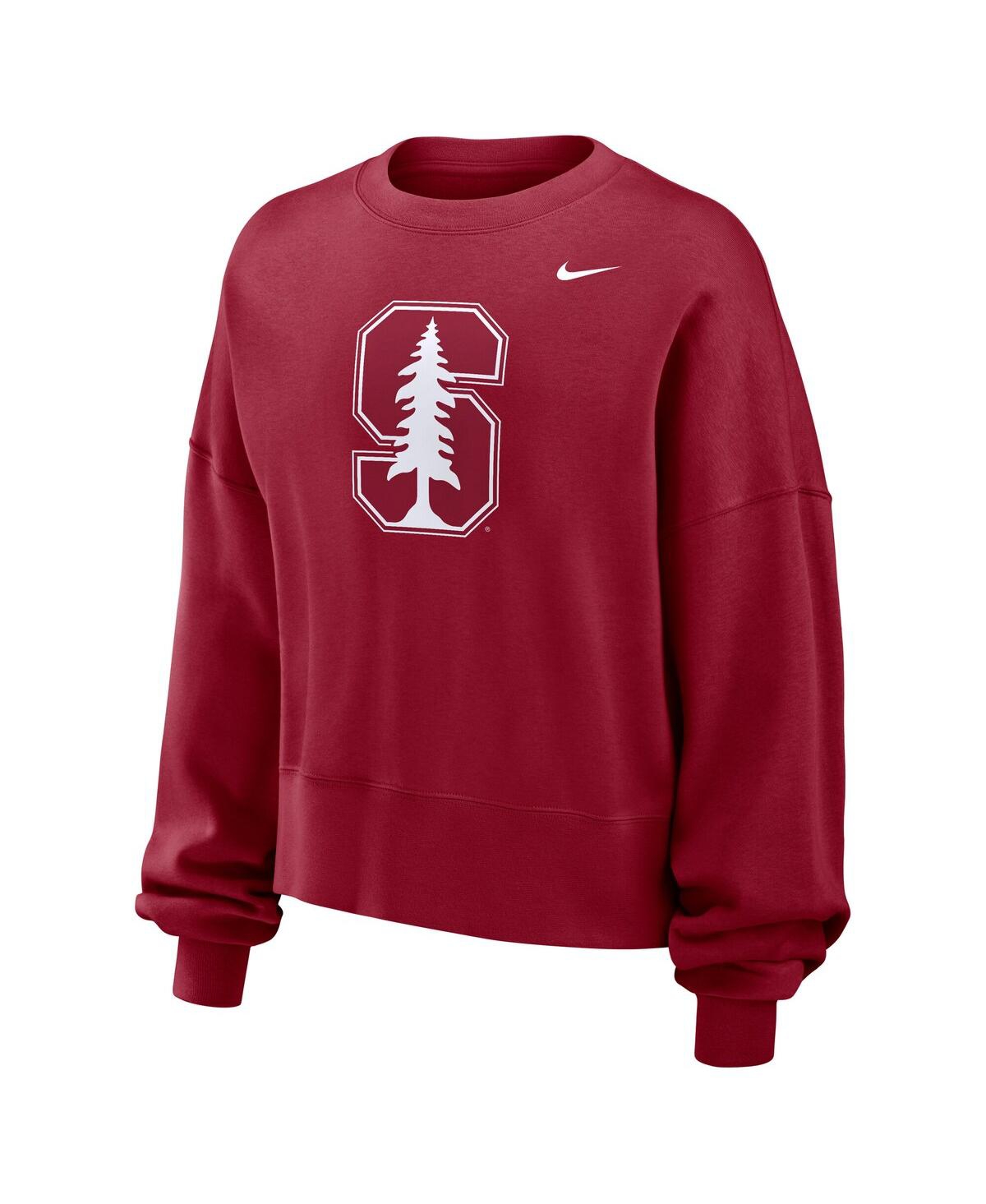 Nike Women's Cardinal Stanford Cardinal Oversized Essential Pullover Sweatshirt In Cardinal