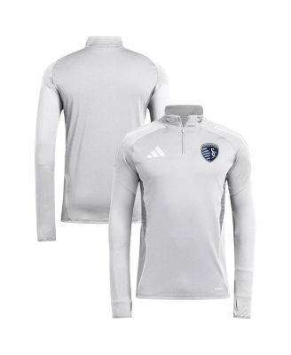 adidas - Men's Silver Sporting Kansas City 2025 Quarter-Zip Long Sleeve Training Top