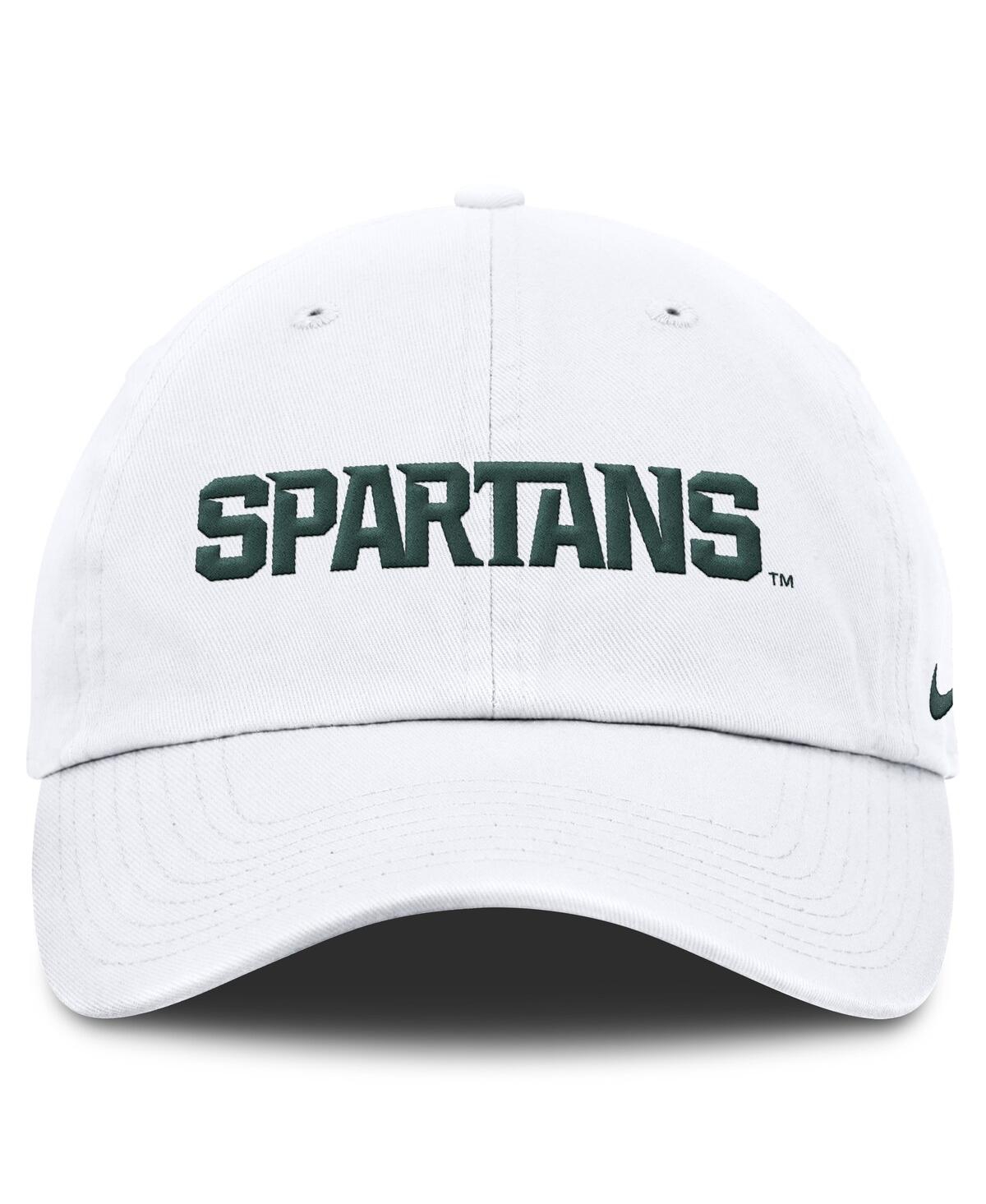Nike Michigan State Spartans Core Club Mascot Wordmark  Men's College Adjustable Hat In White